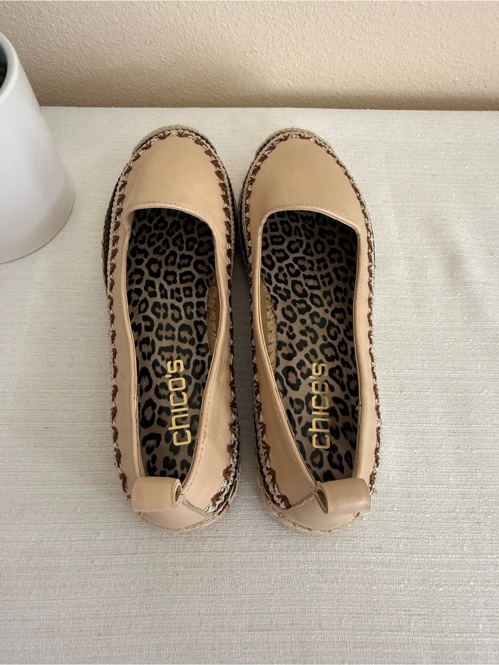 New ChicoBeige Leather Espadrille Slip-On Loafer - Women